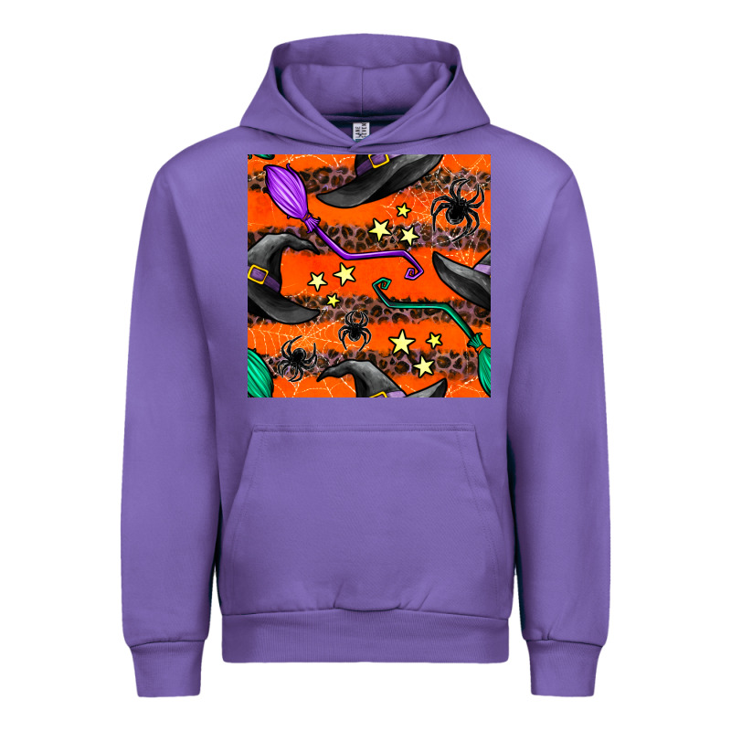 Halloween Witch Hats Leopard Seamless Pattern Urban Hoodie by BundleAndBundleShop | Teevron