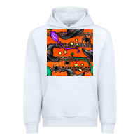 White halloween witch hats leopard seamless pattern Urban Hoodie - BundleAndBundleShop