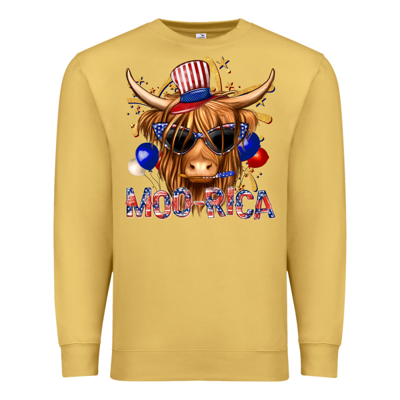 Moorica With Cow Billie Wilder Premium Sweatshirt by texasbilliewilder | Teevron