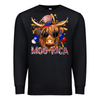 Black moorica with cow billie wilder Premium Sweatshirt - texasbilliewilder