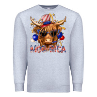 Heather Grey moorica with cow billie wilder Premium Sweatshirt - texasbilliewilder