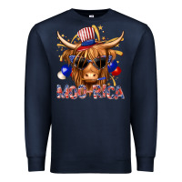 Navy moorica with cow billie wilder Premium Sweatshirt - texasbilliewilder