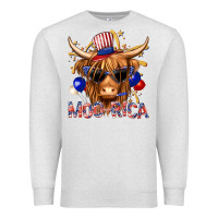 Oatmeal Heather moorica with cow billie wilder Premium Sweatshirt - texasbilliewilder