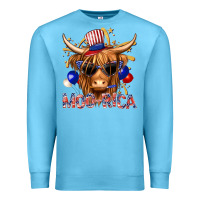 Ocean Blue moorica with cow billie wilder Premium Sweatshirt - texasbilliewilder