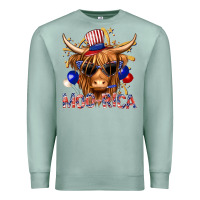 Seafoam moorica with cow billie wilder Premium Sweatshirt - texasbilliewilder