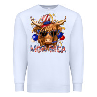 White moorica with cow billie wilder Premium Sweatshirt - texasbilliewilder
