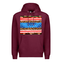 Burgundy usa camouflage american flag Premium Hoodie - AdoDesignShop