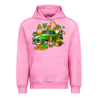 Fuchsia Pink st patricks gnomes  with farm truck Urban Hoodie - AdoDesignShop