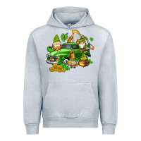 Heather Grey st patricks gnomes  with farm truck Urban Hoodie - AdoDesignShop