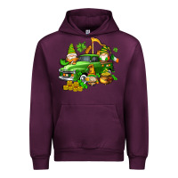 Mauve Wine st patricks gnomes  with farm truck Urban Hoodie - AdoDesignShop
