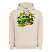 Pigment French Oak st patricks gnomes  with farm truck Urban Hoodie - AdoDesignShop