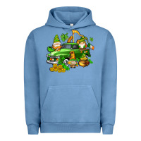 Pigment Pebble Blue st patricks gnomes  with farm truck Urban Hoodie - AdoDesignShop