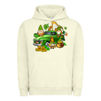 Pigment Pistachio st patricks gnomes  with farm truck Urban Hoodie - AdoDesignShop