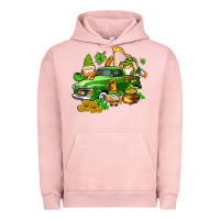 Pigment Salmon st patricks gnomes  with farm truck Urban Hoodie - AdoDesignShop