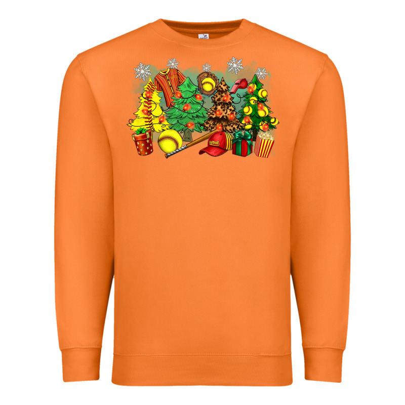 Christmas Trees With Softball Premium Sweatshirt by Zillion Design Studio | Teevron