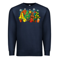 Navy christmas trees with softball Premium Sweatshirt - Zillion Design Studio