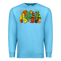 Ocean Blue christmas trees with softball Premium Sweatshirt - Zillion Design Studio