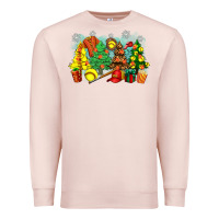 Pale Pink christmas trees with softball Premium Sweatshirt - Zillion Design Studio
