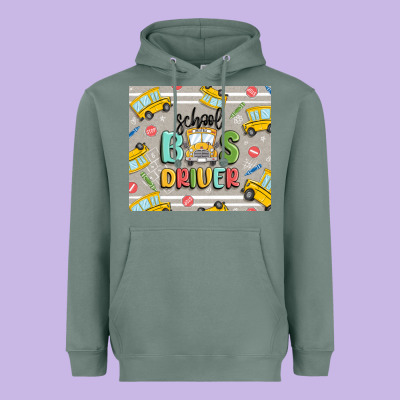 Heavyweight Hoodie school bus driver