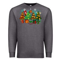 Charcoal Heather christmas trees with basketball Premium Sweatshirt - Zillion Design Studio