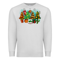 Dove Grey christmas trees with basketball Premium Sweatshirt - Zillion Design Studio