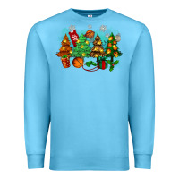 Ocean Blue christmas trees with basketball Premium Sweatshirt - Zillion Design Studio