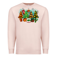 Pale Pink christmas trees with basketball Premium Sweatshirt - Zillion Design Studio