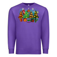 Purple christmas trees with basketball Premium Sweatshirt - Zillion Design Studio