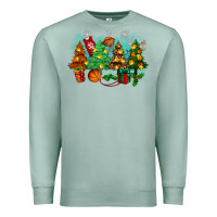 Seafoam christmas trees with basketball Premium Sweatshirt - Zillion Design Studio