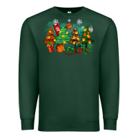 Sports Green christmas trees with basketball Premium Sweatshirt - Zillion Design Studio