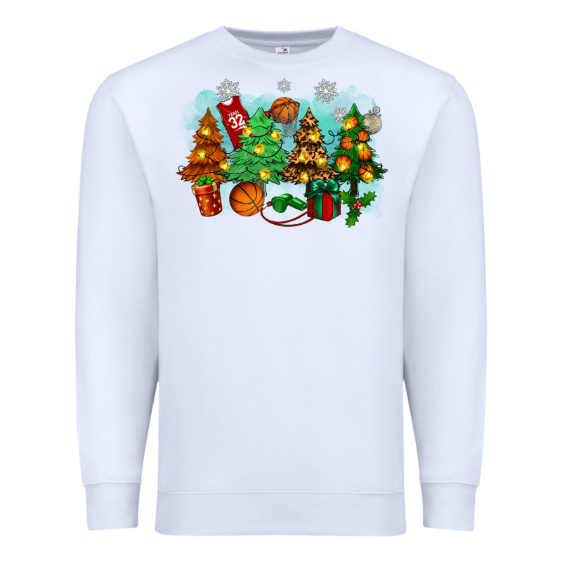 Christmas Trees With Basketball Premium Sweatshirt by Zillion Design Studio | Teevron
