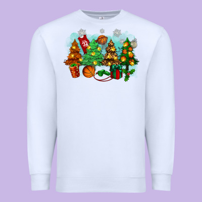 Premium Sweatshirt christmas trees with basketball