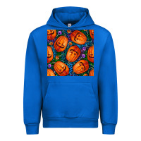 Cobalt halloween pumpkin and candy seamless pattern Urban Hoodie - BundleAndBundleShop