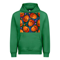 Emerald halloween pumpkin and candy seamless pattern Urban Hoodie - BundleAndBundleShop