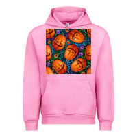 Fuchsia Pink halloween pumpkin and candy seamless pattern Urban Hoodie - BundleAndBundleShop