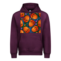 Mauve Wine halloween pumpkin and candy seamless pattern Urban Hoodie - BundleAndBundleShop