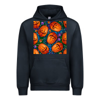 Navy halloween pumpkin and candy seamless pattern Urban Hoodie - BundleAndBundleShop