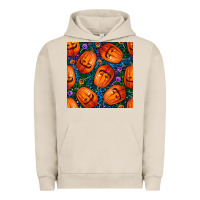 Pigment French Oak halloween pumpkin and candy seamless pattern Urban Hoodie - BundleAndBundleShop