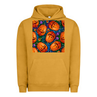 Pigment Peanut Butter halloween pumpkin and candy seamless pattern Urban Hoodie - BundleAndBundleShop