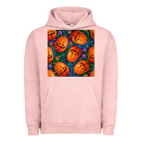 Pigment Salmon halloween pumpkin and candy seamless pattern Urban Hoodie - BundleAndBundleShop