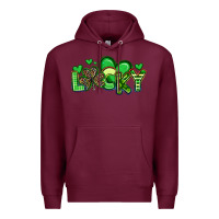 Burgundy lucky st patrick s day Premium Hoodie - Artiststas