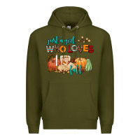 Army Green just a girl who loves fall Premium Hoodie - AdoDesignShop