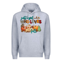 Heather Grey just a girl who loves fall Premium Hoodie - AdoDesignShop