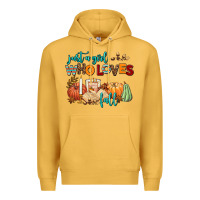 Mustard just a girl who loves fall Premium Hoodie - AdoDesignShop