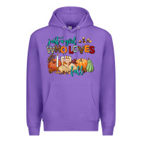 Purple just a girl who loves fall Premium Hoodie - AdoDesignShop