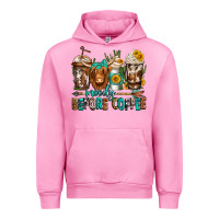 Fuchsia Pink moody before coffee longhaired cow coffee Urban Hoodie - Jasminsmagicworld