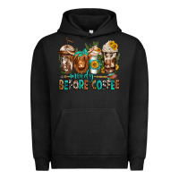 Pigment Black moody before coffee longhaired cow coffee Urban Hoodie - Jasminsmagicworld