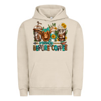 Pigment French Oak moody before coffee longhaired cow coffee Urban Hoodie - Jasminsmagicworld