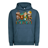 Pigment Midnight Navy moody before coffee longhaired cow coffee Urban Hoodie - Jasminsmagicworld