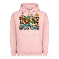 Pigment Salmon moody before coffee longhaired cow coffee Urban Hoodie - Jasminsmagicworld